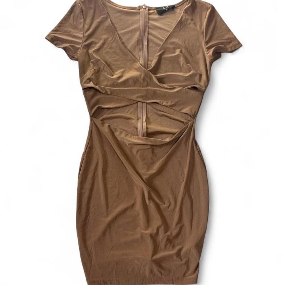 AX Paris Taupe Cut Out Bodycon Mini Dress